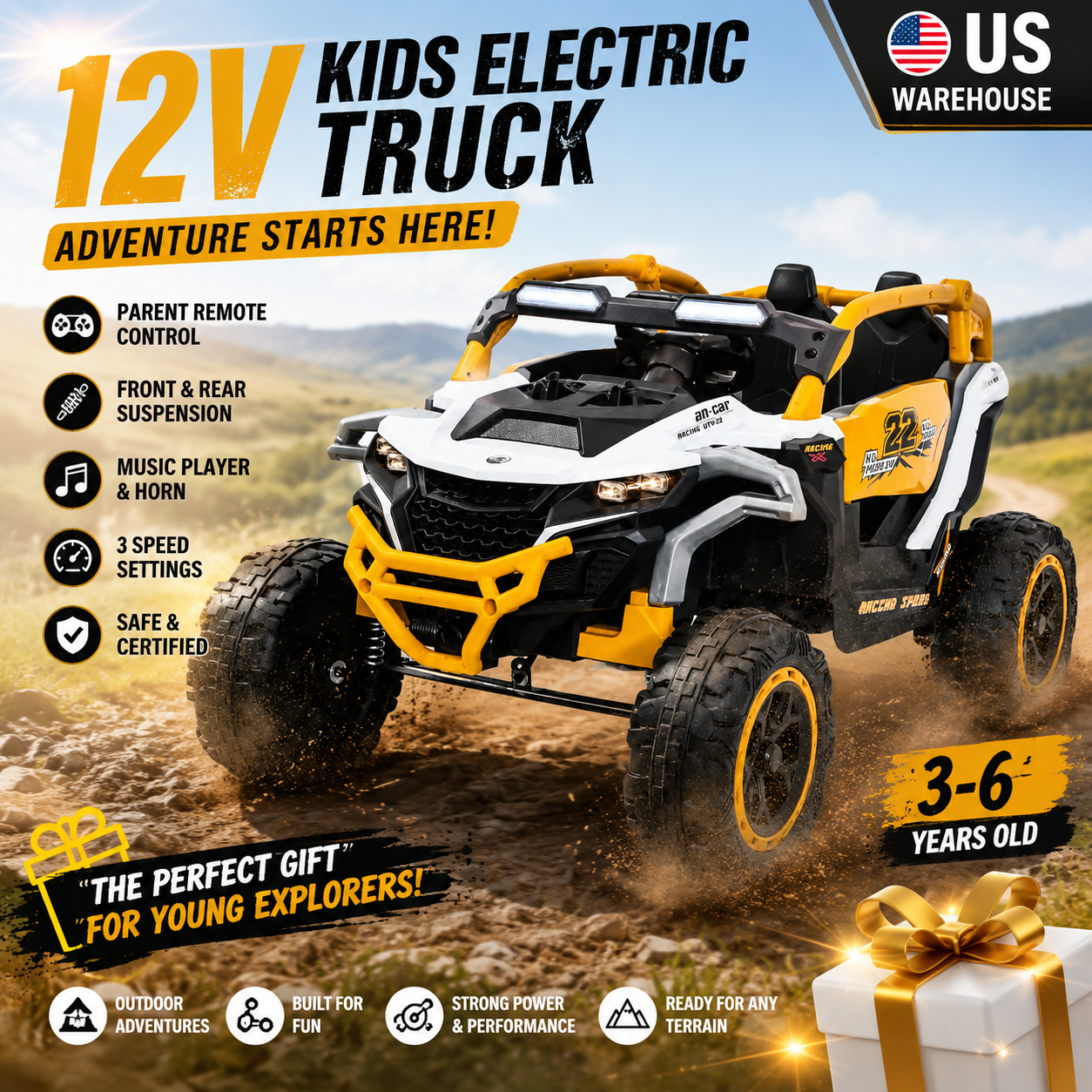 12V Kids Electric Truck Ride o - Kids Outdoor Ride On のレビューと価格