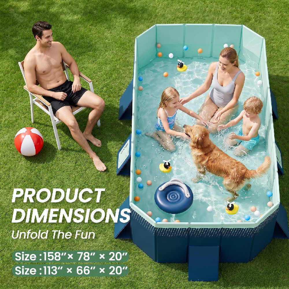 4m/3m Foldable Large Rectangul - Kids Outdoor Pool のレビューと価格